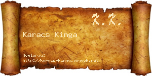 Karacs Kinga névjegykártya