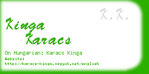 kinga karacs business card